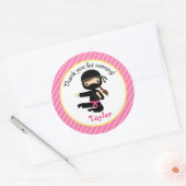 Ninja Stickers (Roze Girl Ninja Birthday Party) (Envelop)