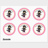 Ninja Stickers (Roze Girl Ninja Birthday Party) (Vel)