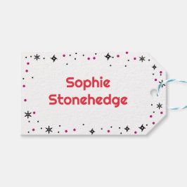 Ninja stijl kinder meisjesachtige verjaardag cadeaulabel