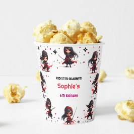 Ninja stijl kinder meisjesachtige verjaardag papieren bekers