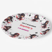 Ninja stijl kinder meisjesachtige verjaardag papieren bordje (Gekanteld)