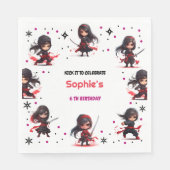 Ninja stijl kinder meisjesachtige verjaardag servet (Voorkant)