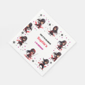 Ninja stijl kinder meisjesachtige verjaardag servet (Hoek)