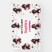 Ninja stijl kinder meisjesachtige verjaardag spandoek (Verticaal)