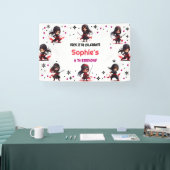 Ninja stijl kinder meisjesachtige verjaardag spandoek (Beurs)
