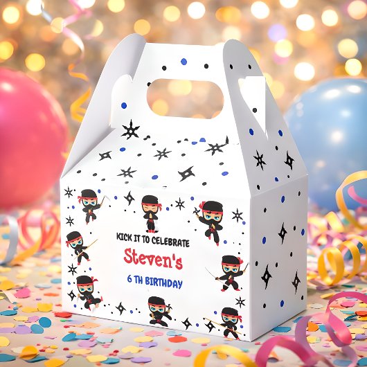 Ninja stijl kinderverjaardag bedankdoosjes