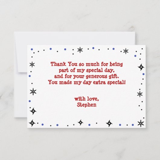 Ninja stijl kinderverjaardag bedankkaart (Voorkant)