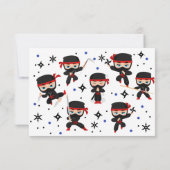 Ninja stijl kinderverjaardag bedankkaart (Achterkant)