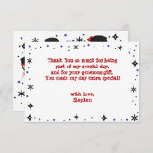 Ninja stijl kinderverjaardag bedankkaart (Voorkant / Achterkant)