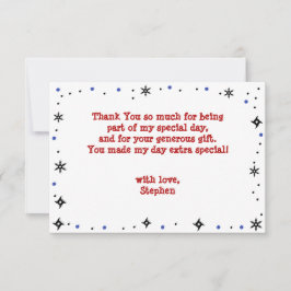 Ninja stijl kinderverjaardag bedankkaart