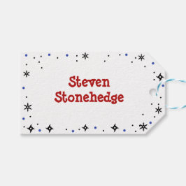 Ninja stijl kinderverjaardag cadeaulabel