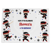Ninja stijl kinderverjaardag groot cadeauzakje (Voorkant)