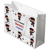 Ninja stijl kinderverjaardag groot cadeauzakje (Voorkant Gekanteld)