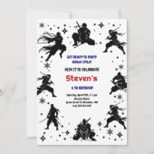 Ninja stijl kinderverjaardag kaart (Voorkant)