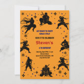 Ninja stijl kinderverjaardag kaart (Voorkant)