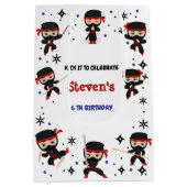 Ninja stijl kinderverjaardag medium cadeauzakje (Achterkant)