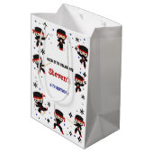 Ninja stijl kinderverjaardag medium cadeauzakje (Achterkant Gekanteld)