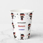 Ninja stijl kinderverjaardag papieren bekers (Achterkant)