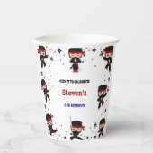 Ninja stijl kinderverjaardag papieren bekers (Voorkant)