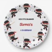 Ninja stijl kinderverjaardag papieren bordje (Voorkant)