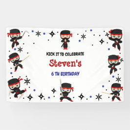 Ninja stijl kinderverjaardag spandoek