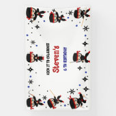 Ninja stijl kinderverjaardag spandoek (Verticaal)