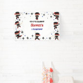 Ninja stijl kinderverjaardag spandoek (Insitu)