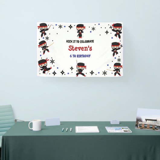 Ninja stijl kinderverjaardag spandoek (Beurs)