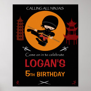Ninja-strijder voor welkom poster Ninja