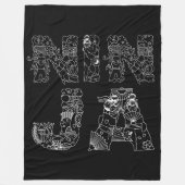 Ninja Stunning White Text op Black Fleece Deken (Voorkant)