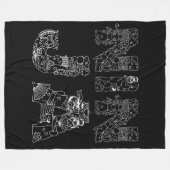 Ninja Stunning White Text op Black Fleece Deken (Voorkant (Horizontaal))