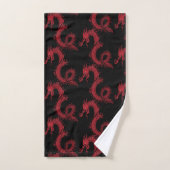 Ninja Style Red Chinese Dragons & Black Bad Handdoek (Handdoek)