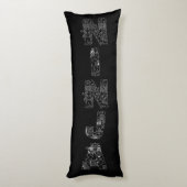 Ninja superb Witte tekst op zwart Lichaamskussen (Achterkant (Verticaal))