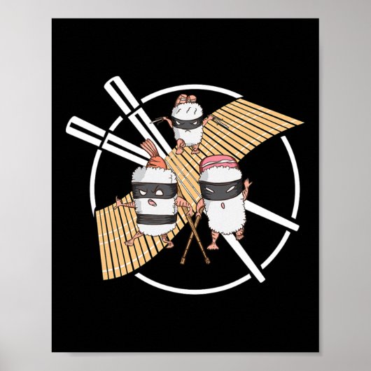 Ninja Sushi begint aan reddingsmissie Karate Poster (Voorkant)