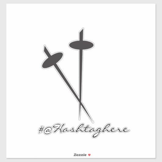 Ninja Sword Black Name Script Sticker (Vel)