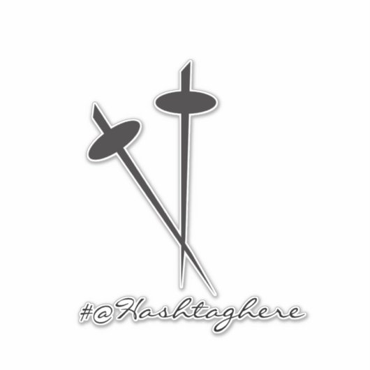 Ninja Sword Black Name Script Sticker (Voorkant)