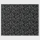 Ninja Swords Throwing Stars Pattern and White Cadeaupapier (Vlak)