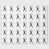 Ninja Szwaardvrouw Silhouette Thunder_Cove Cadeaupapier (Vlak)