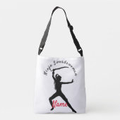 Ninja Szwaardvrouw Silhouette Thunder_Cove Crossbody Tas (Achterkant)
