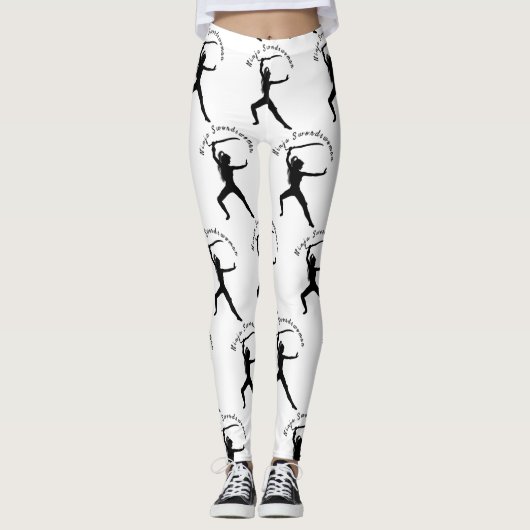 Ninja Szwaardvrouw Silhouette Thunder_Cove Leggings (Voorkant)