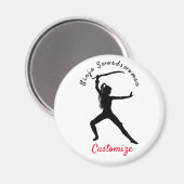 Ninja Szwaardvrouw Silhouette Thunder_Cove Magneet (Voorkant / Achterkant)