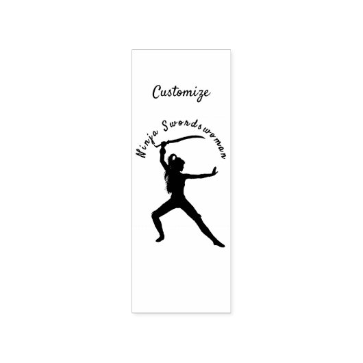 Ninja Szwaardvrouw Silhouette Thunder_Cove Rubberstempel (Afrduk)