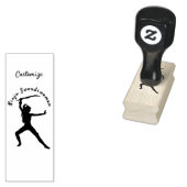 Ninja Szwaardvrouw Silhouette Thunder_Cove Rubberstempel (Gestempeld)