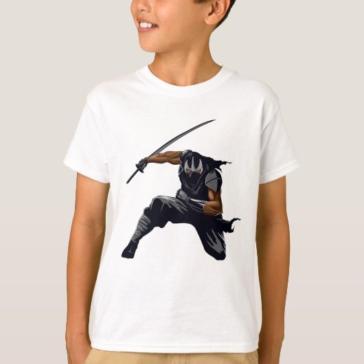 Ninja T-shirt voor jongens. Geweldige verjaardag o (Voorkant)