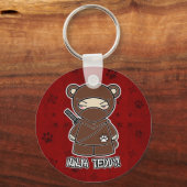 Ninja Teddy! In rode Sleutelhanger (Voorkant)