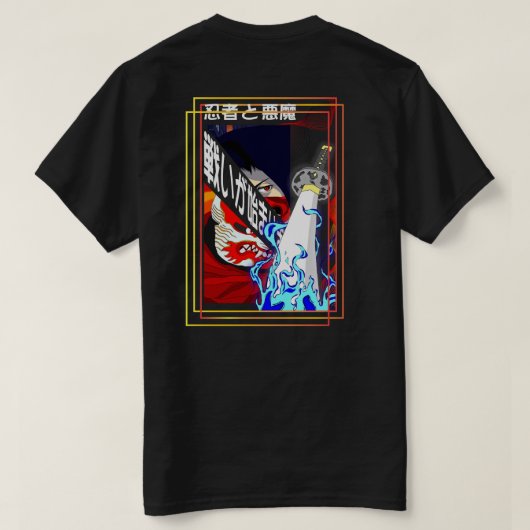 Ninja & The Demon: Het gevecht begint T-shirt (Design achterkant)