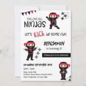 Ninja Thema Verjaardag Martial Arts Warrior Kaart (Voorkant)