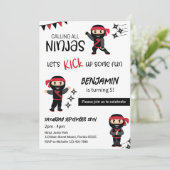 Ninja Thema Verjaardag Martial Arts Warrior Kaart (Staand voorkant)