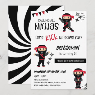 Ninja Thema Verjaardag Martial Arts Warrior Kaart