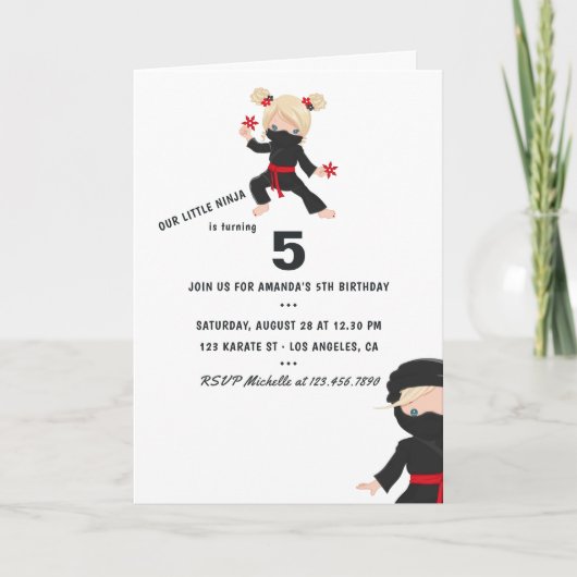 Ninja thema verjaardagsfeestje (Voorkant)